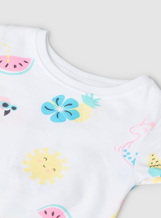 Girls Printed Twisted Hem T-shirt