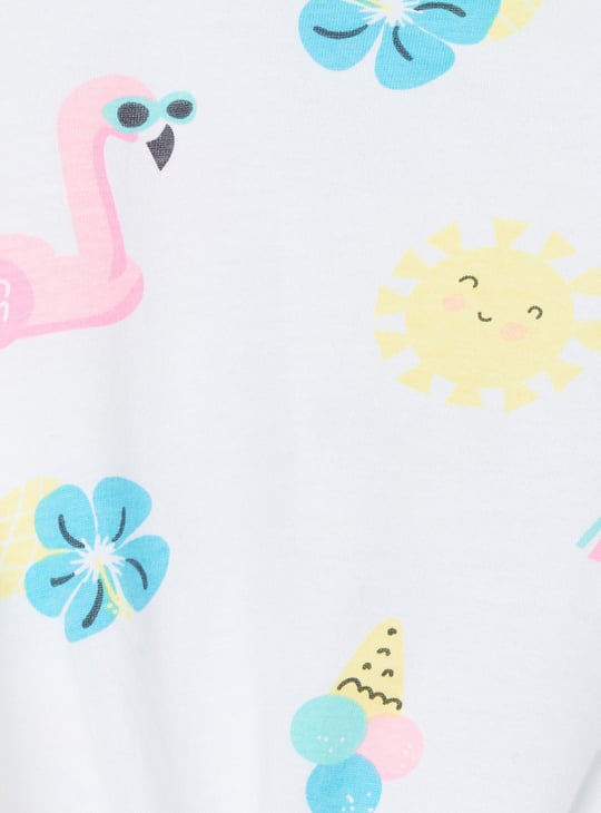 Girls Printed Twisted Hem T-shirt