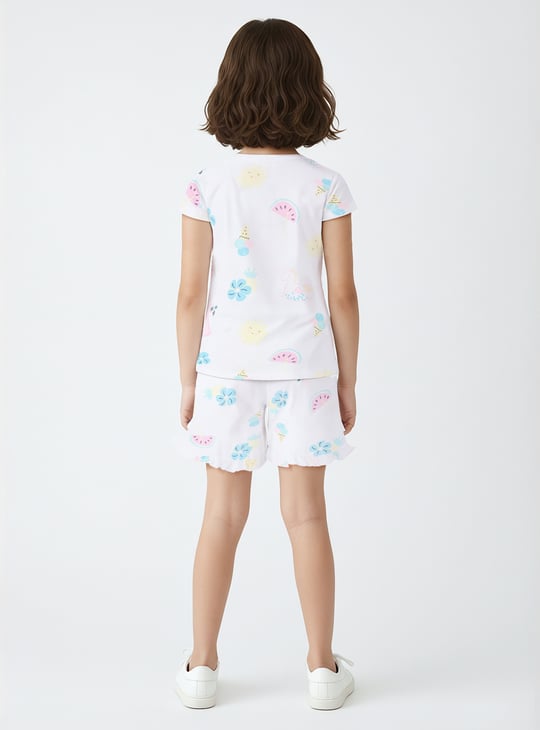 Girls Printed Twisted Hem T-shirt