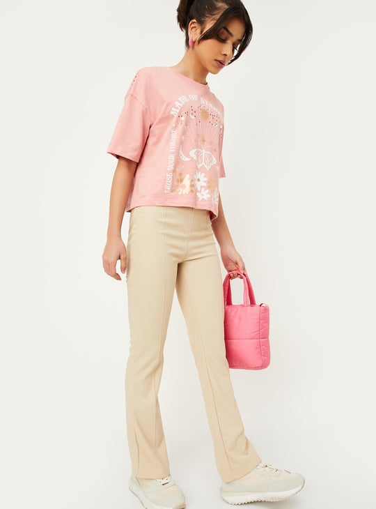 Girls Knit Flared Trousers