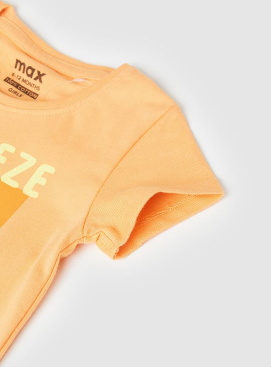 Girls Glitter Print T-shirt