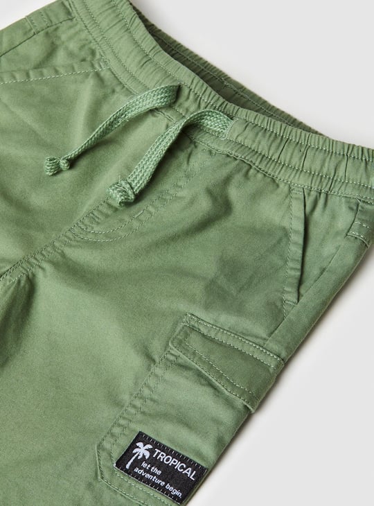 Boys Solid Cargo Shorts