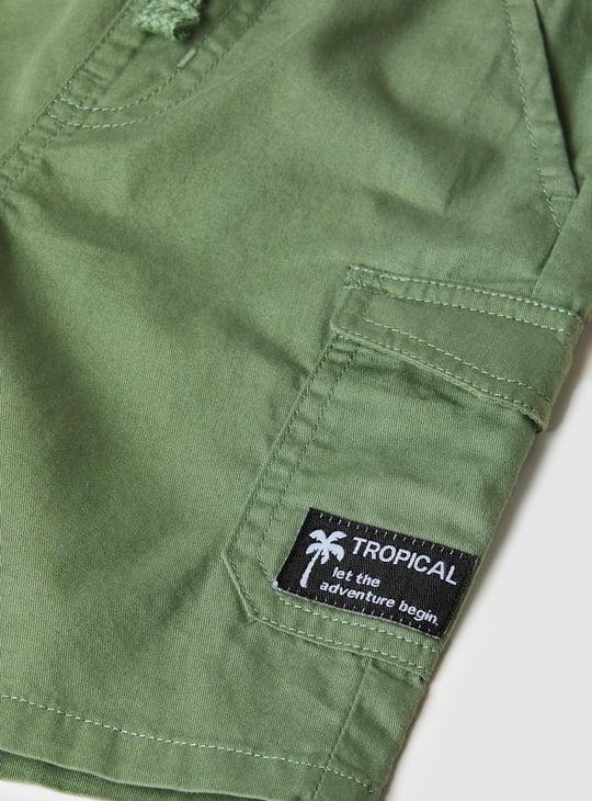 Boys Solid Cargo Shorts