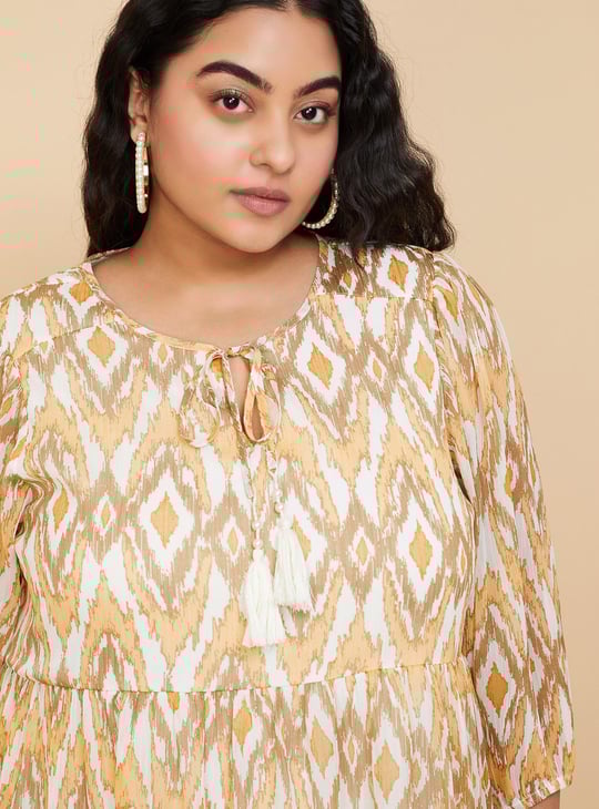 Women Abstract Printed Midi Dress