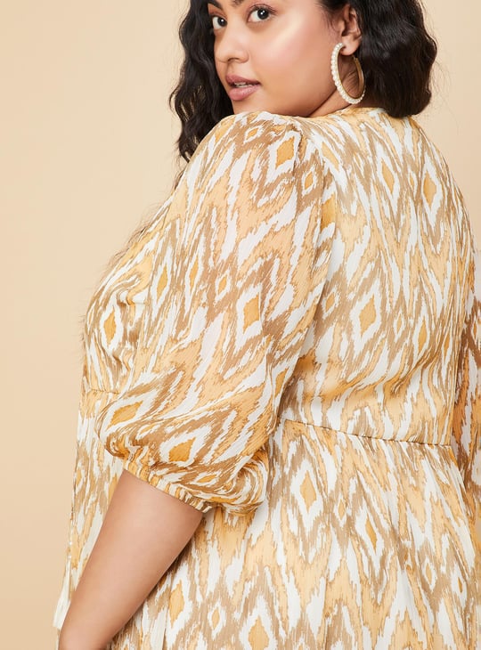 Women Abstract Printed Midi Dress