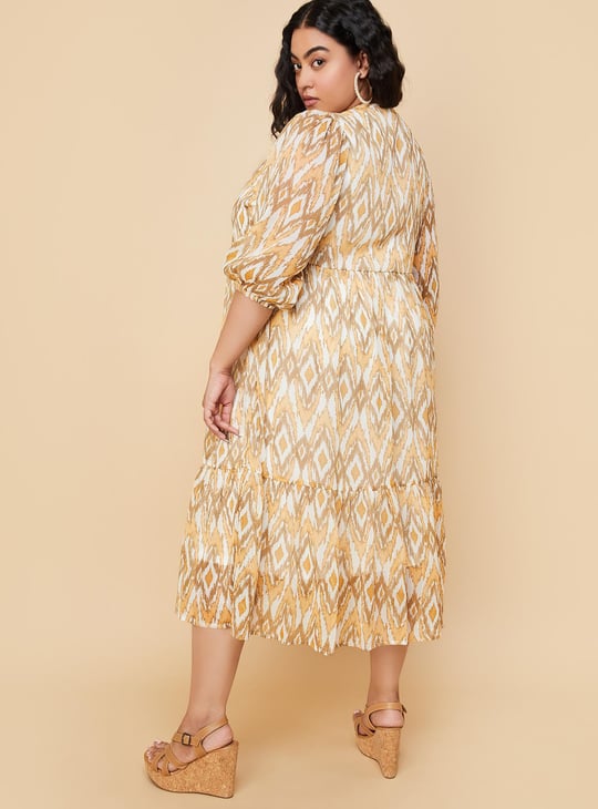 Women Abstract Printed Midi Dress