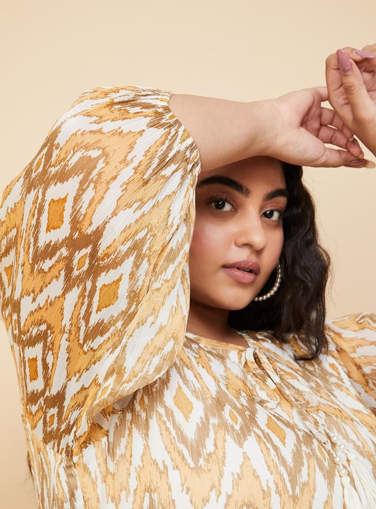 Women Abstract Printed Midi Dress