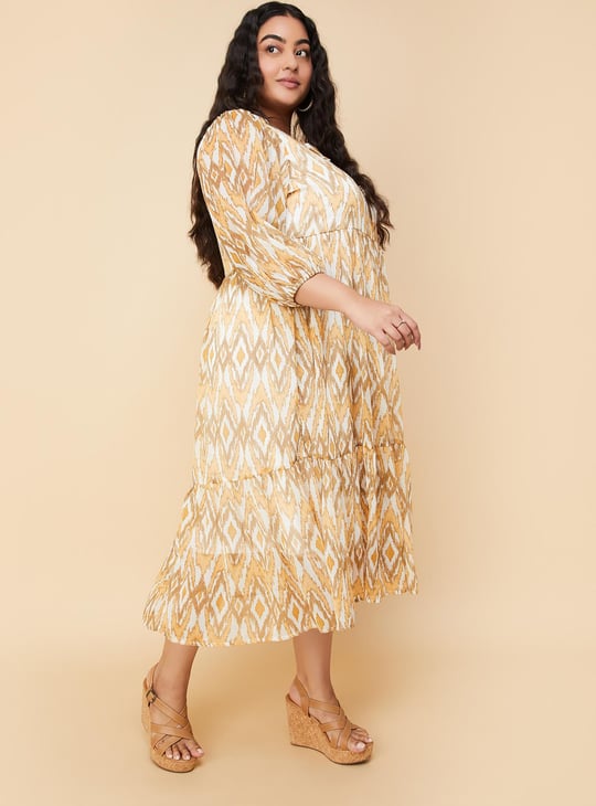 Women Abstract Printed Midi Dress