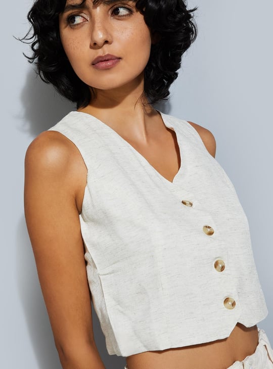 URB_N Women Solid Vest Top | Beige | Solid