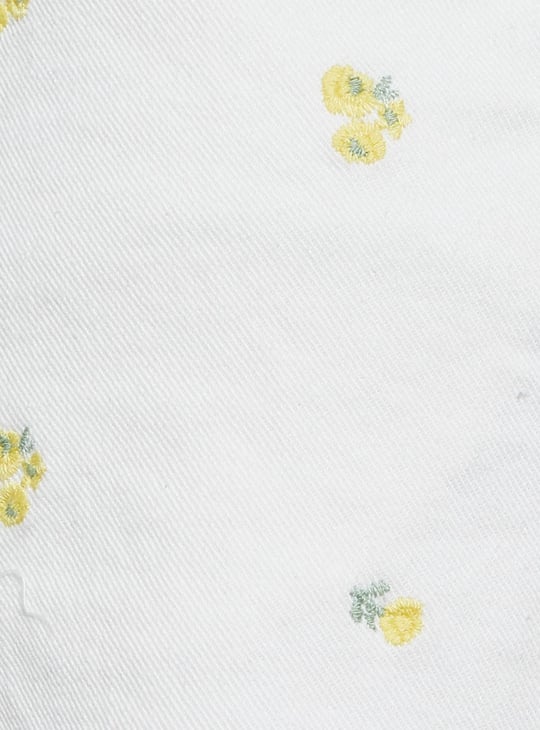 URB_N Women Embroidered Denim Shorts