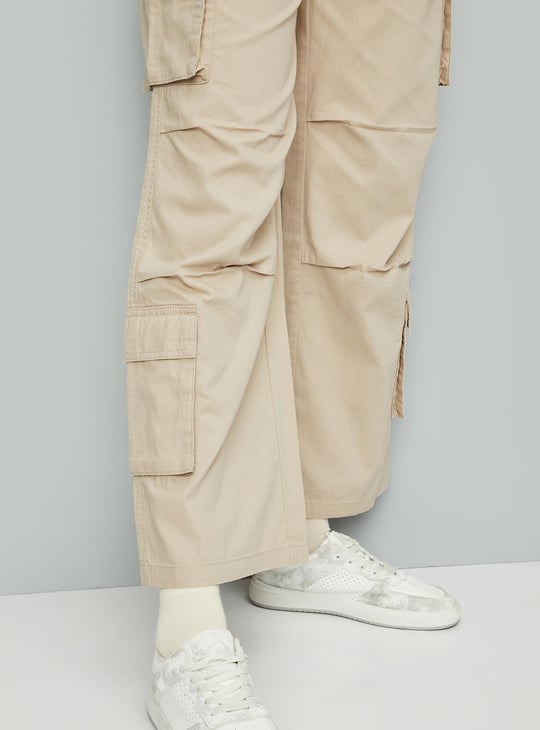 Women Solid Cargo Trousers