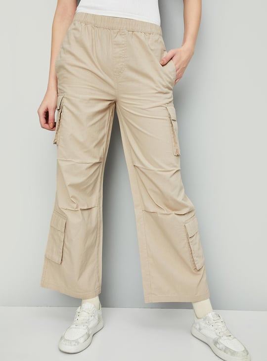 Women Solid Cargo Trousers