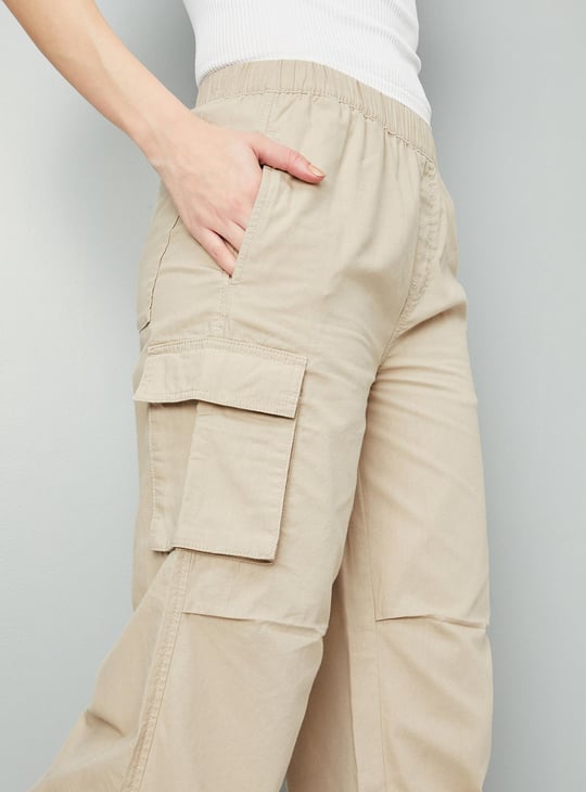 Women Solid Cargo Trousers