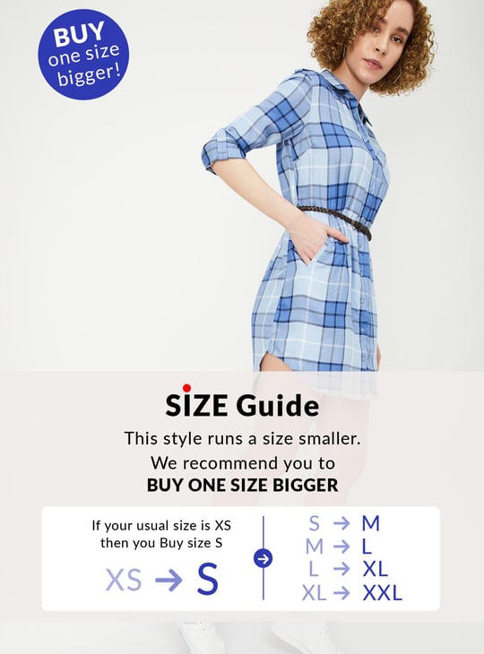 Women Checked Belted Tunic