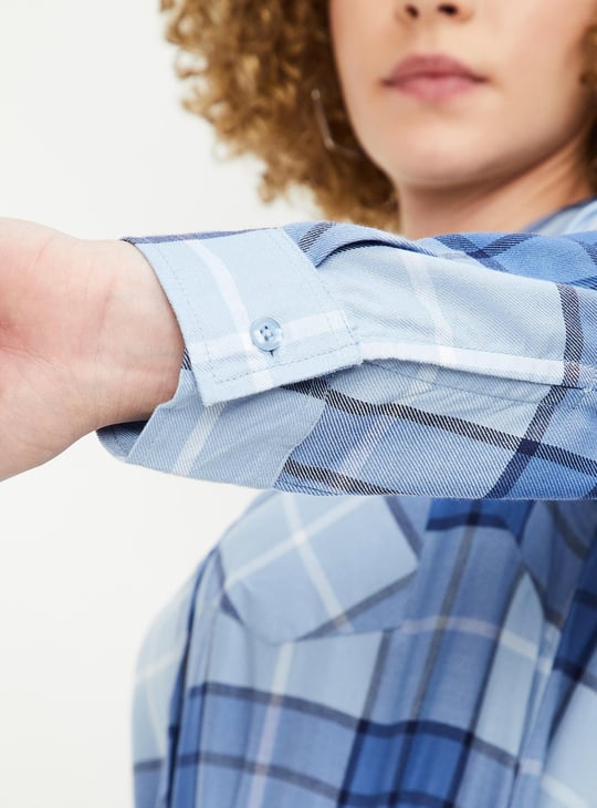 Women Checked Belted Tunic