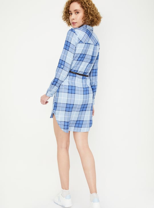 Women Checked Belted Tunic