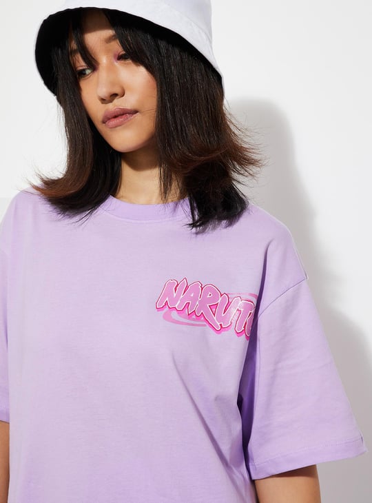 URB_N Women Oversized Sakura Printed T-shirt