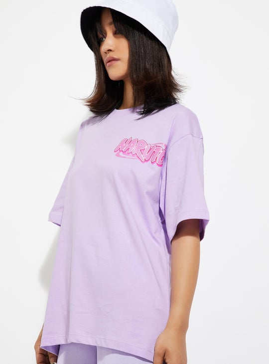 URB_N Women Oversized Sakura Printed T-shirt