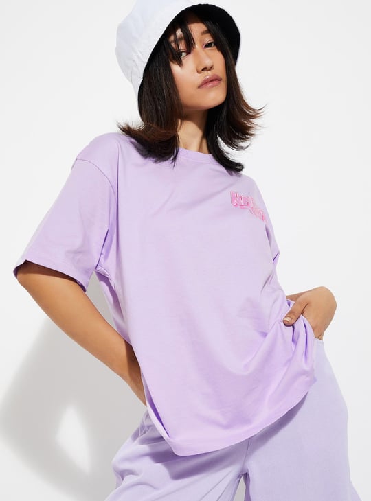 URB_N Women Oversized Sakura Printed T-shirt