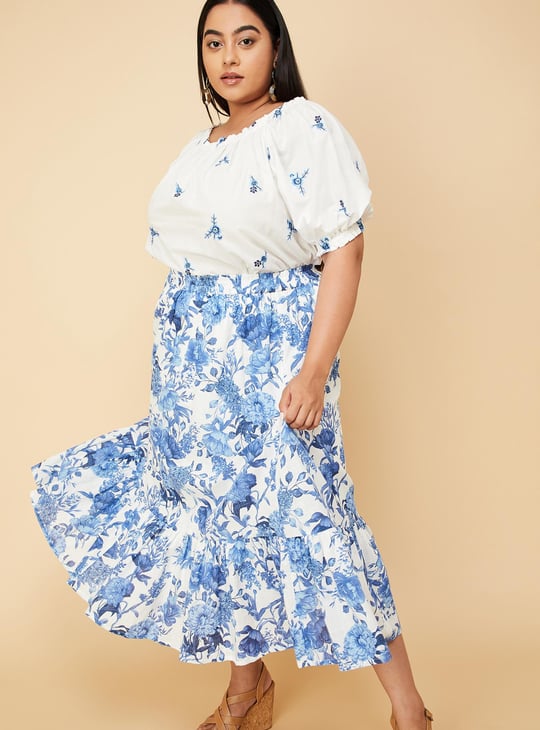 Women Embroidered Puffed Sleeves Blouse
