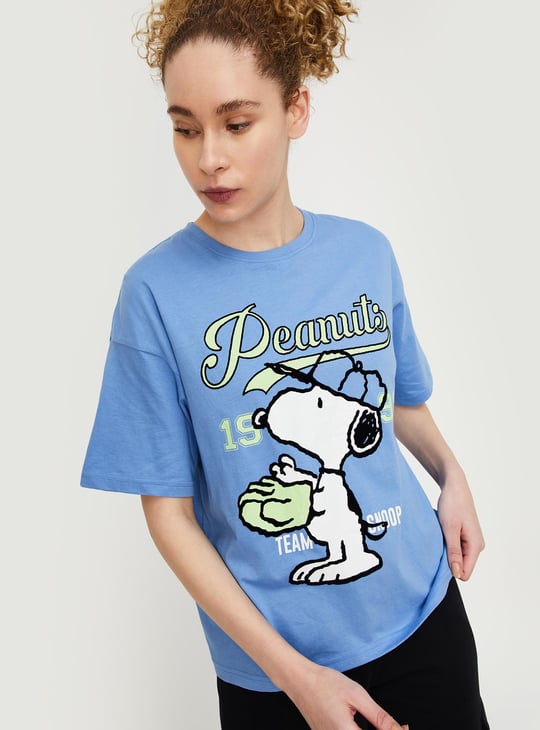 Women Peanuts Printed Sports T-shirt