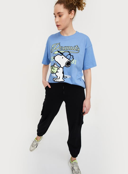 Women Peanuts Printed Sports T-shirt