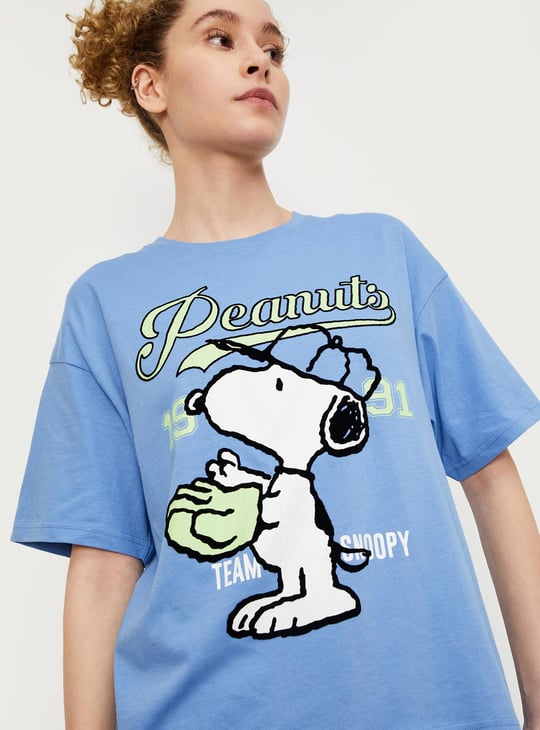 Women Peanuts Printed Sports T-shirt