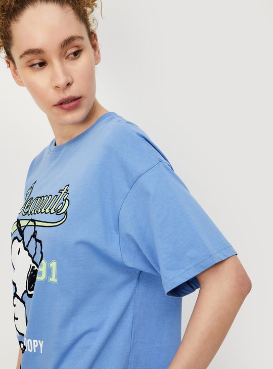 Women Peanuts Printed Sports T-shirt