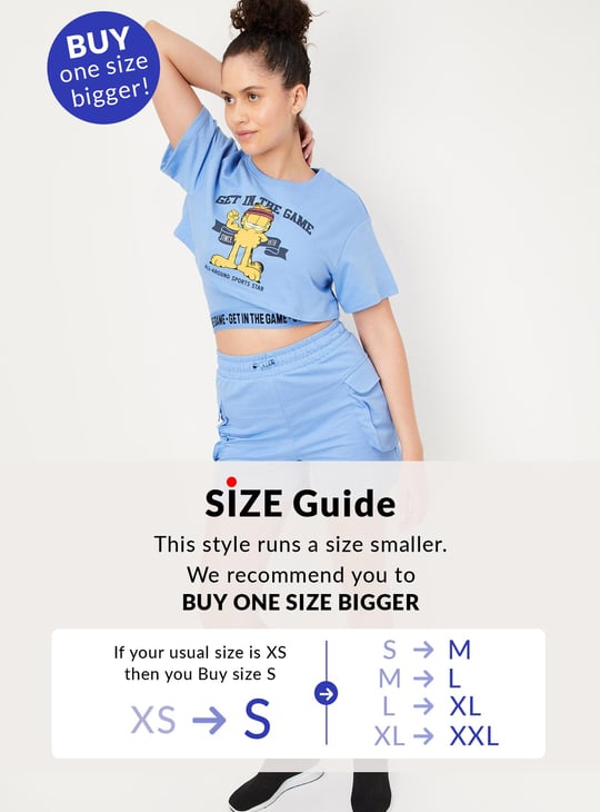 Women Garfield Print Layered Sports Crop T-shirt