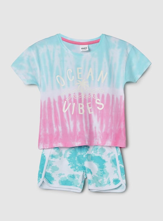 Girls Tie and Dye Shorts Set
