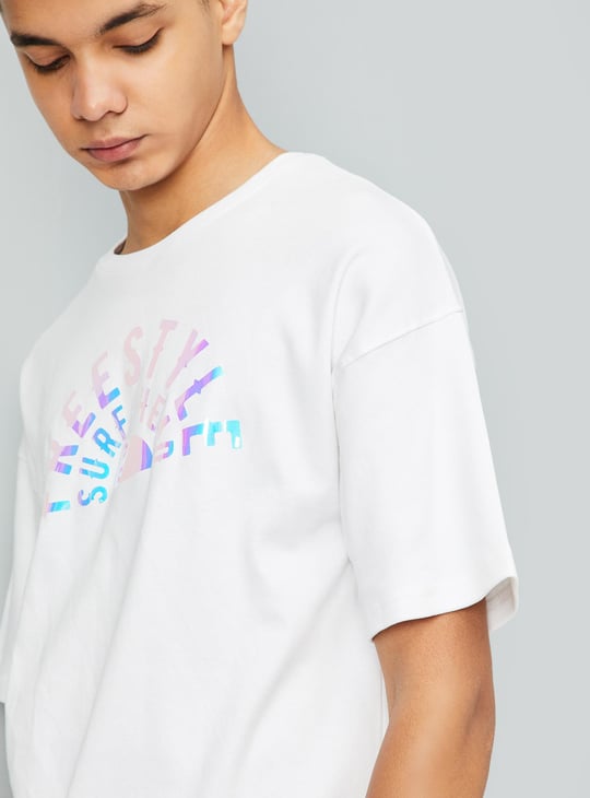 Boys Oversized Foil Printed T-shirt