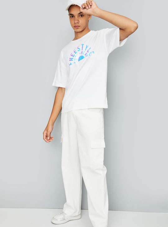 Boys Oversized Foil Printed T-shirt
