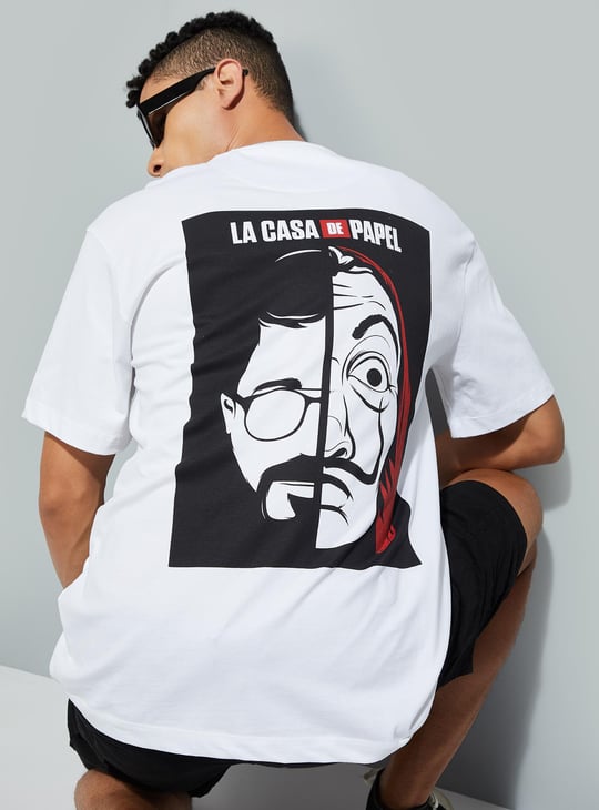 URB_N Men Money Heist Graphic Oversized T-shirt