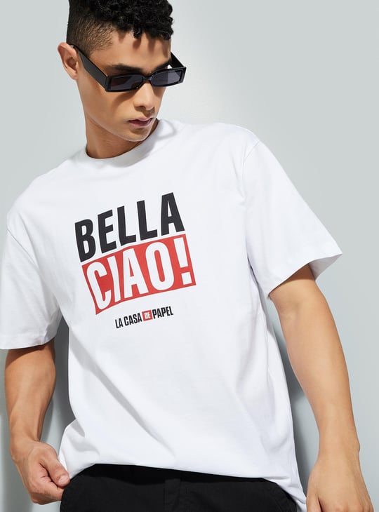 URB_N Men Money Heist Graphic Oversized T-shirt