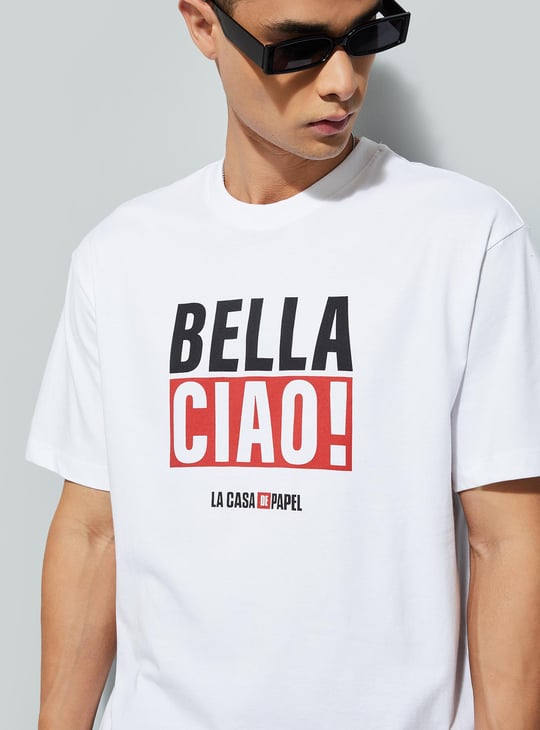 URB_N Men Money Heist Graphic Oversized T-shirt