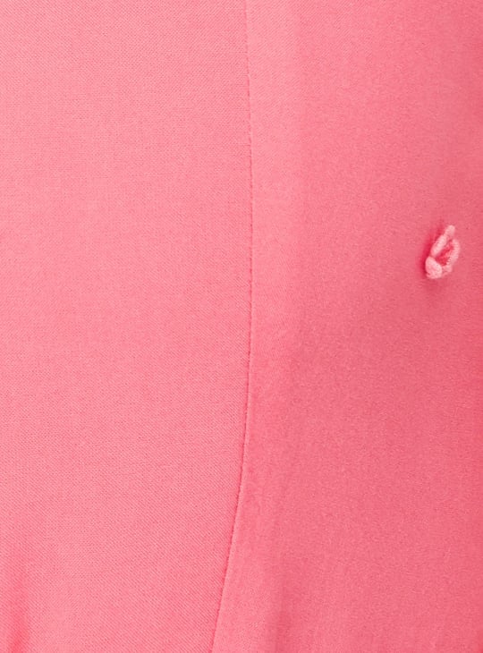 Women 3D Floral Applique Midi Dress