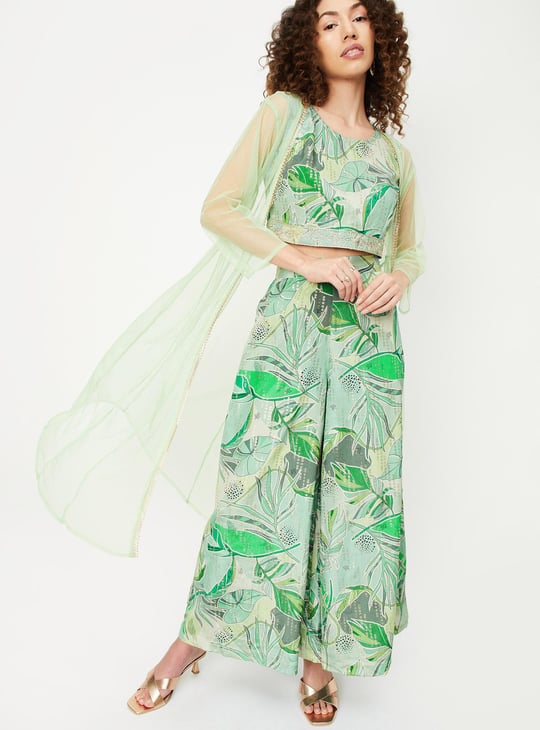 Women Printed Co-Ord Set with Jacket