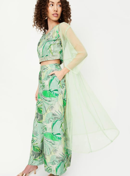 Women Printed Co-Ord Set with Jacket