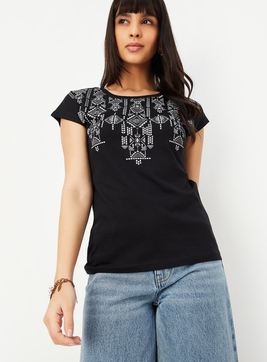 Women Printed Extended Sleeve T-shirt