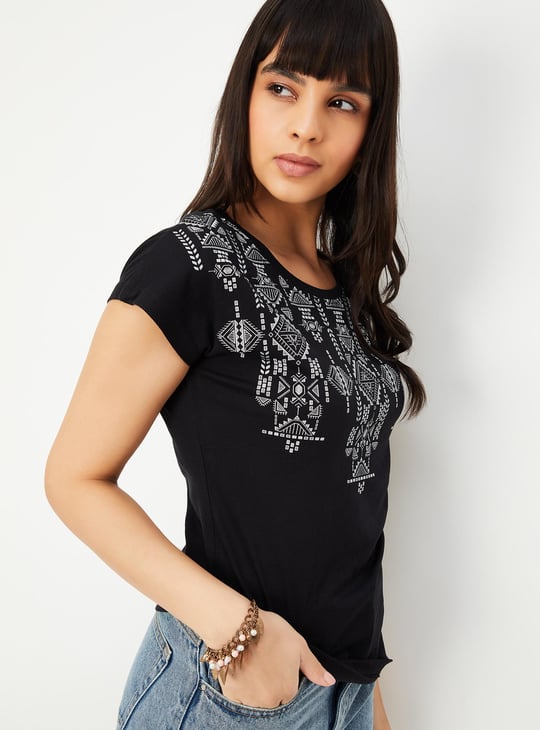 Women Printed Extended Sleeve T-shirt