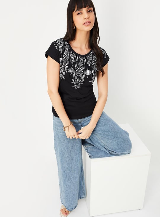 Women Printed Extended Sleeve T-shirt