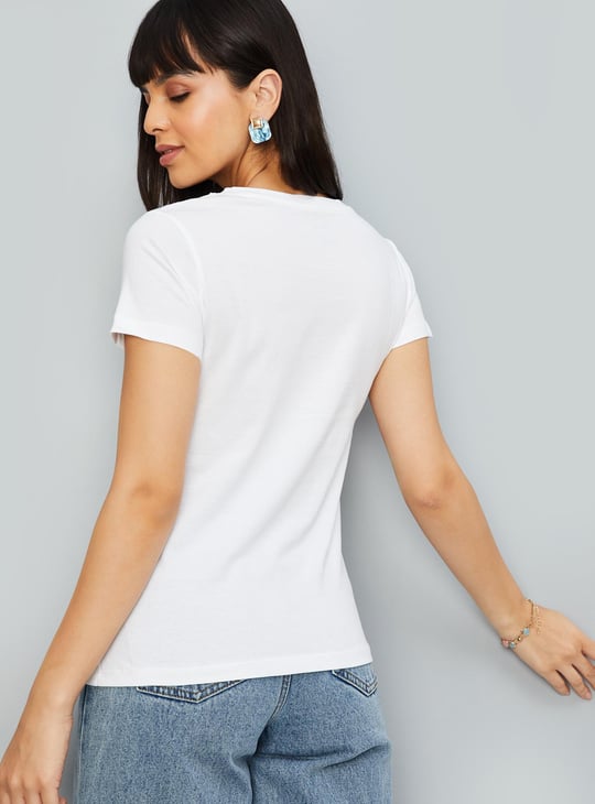2023SS lady yoke top ホワイト Buy Women Embroidered Yoke Top Online at just Rs. 299.0