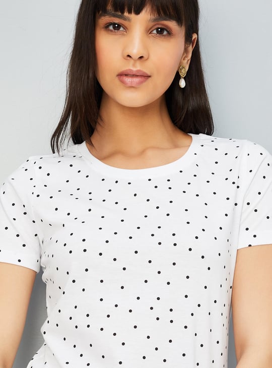 Women Polka Dot Print T-shirt