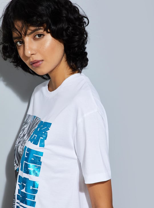 URB_N Women Anime Printed T-shirt