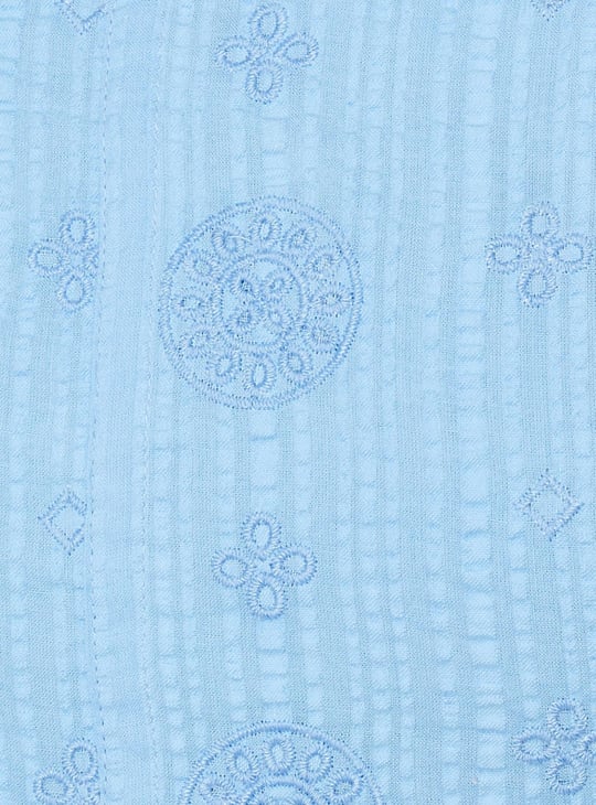 Women Embroidered Peasant Crop Top