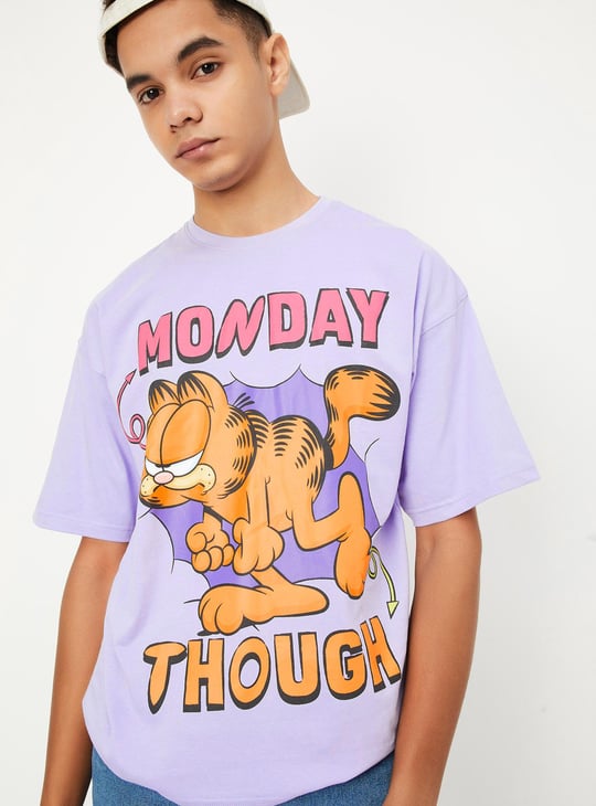 Boys Garfield Print Oversized T-shirt