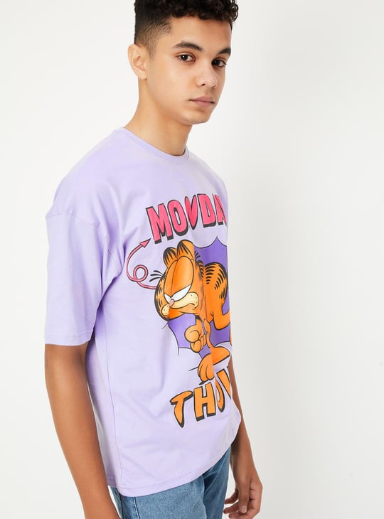 Boys Garfield Print Oversized T-shirt