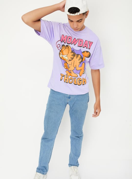 Boys Garfield Print Oversized T-shirt