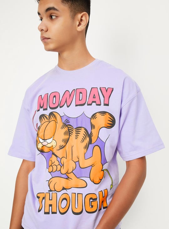 Boys Garfield Print Oversized T-shirt
