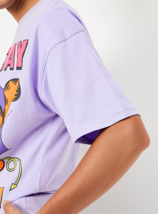 Boys Garfield Print Oversized T-shirt